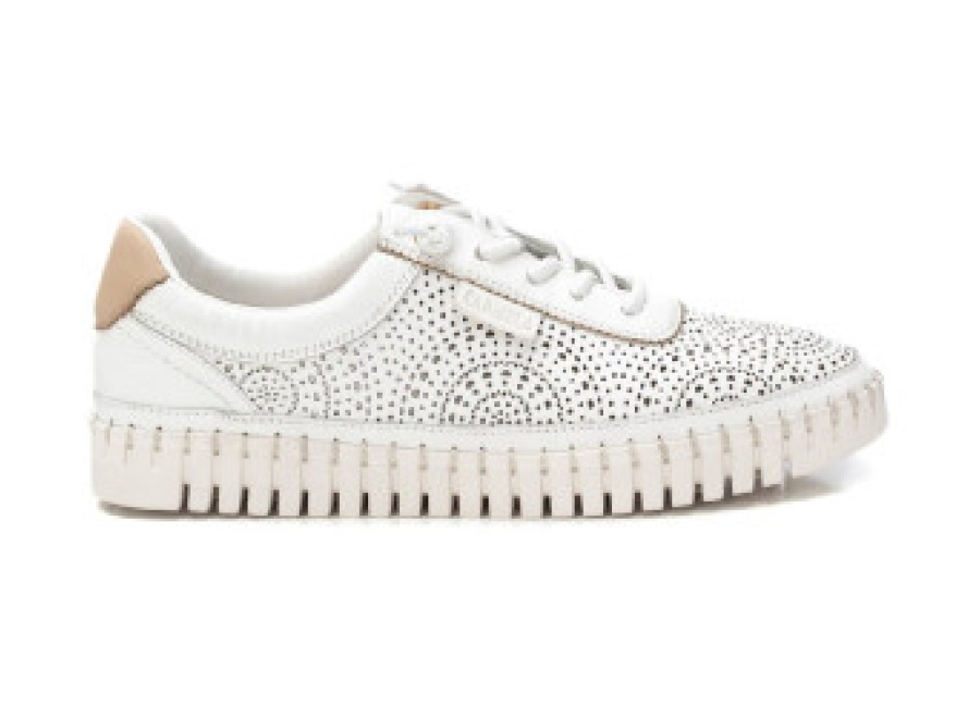 Carmela para mujer. 16232701-BLANCO Zapatillas de piel 162327 blanco (36), Plano, Cordones, Casua