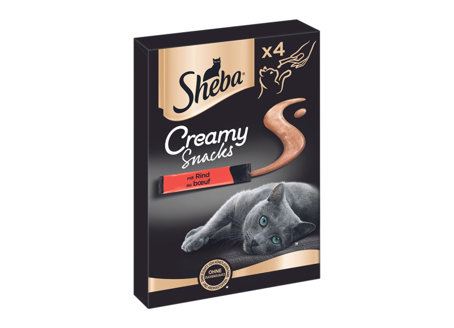 Sheba Creamy snacks para gatos – 40 x 12 g Vacuno
