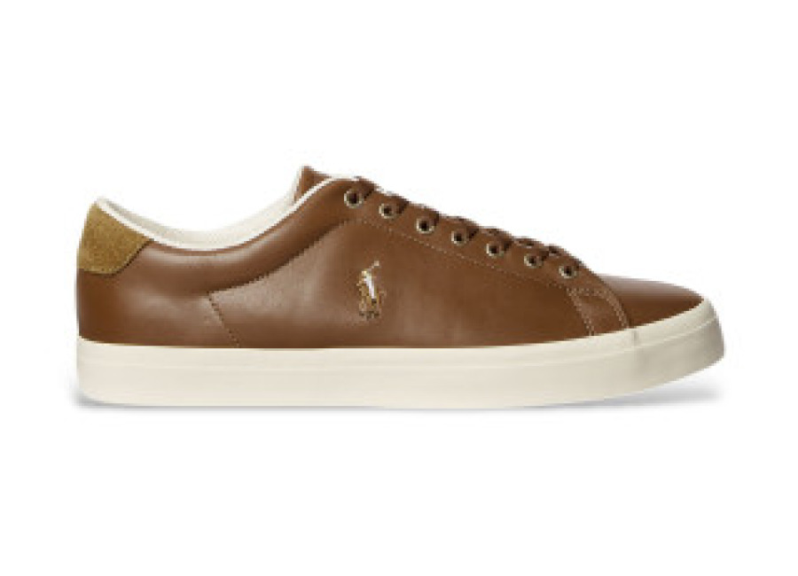 Polo Ralph Lauren para hombre. 816879935001 Zapatillas de piel Active marrón (44), Plano, Cordones, Casua