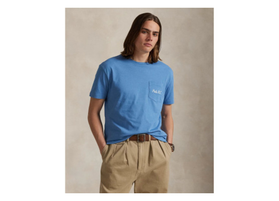 Polo Ralph Lauren para hombre. 710P00084001 Camiseta de punto con Polo Bear azul (L), Casual, Algodón, Manga corta