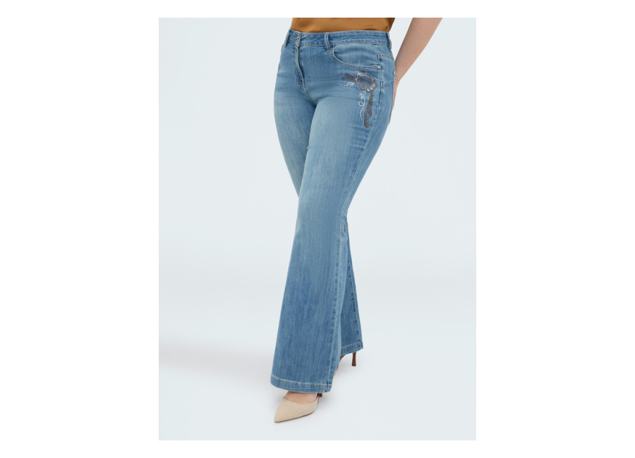 Fiorella Rubino Jeans Flare con bordados florale