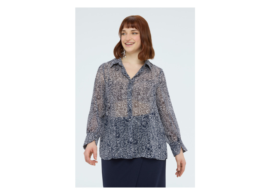 Fiorella Rubino Camisa de crepón con estampado flora