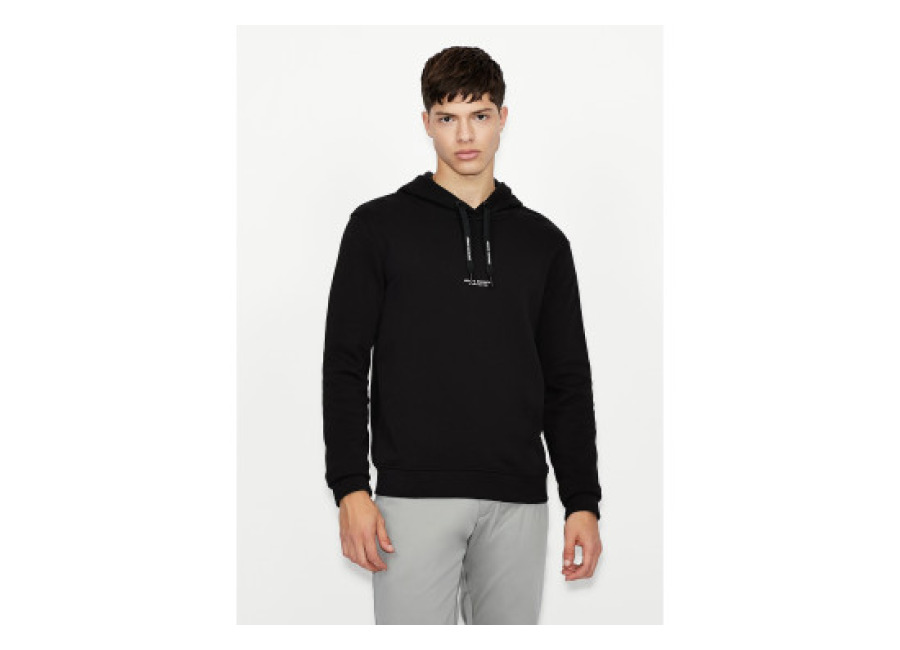 A|X Armani Exchange A X Armani Exchange para hombre. 8NZM94ZJKRZ1200 Sudadera logotipo negro (XL), Casual, Algodón