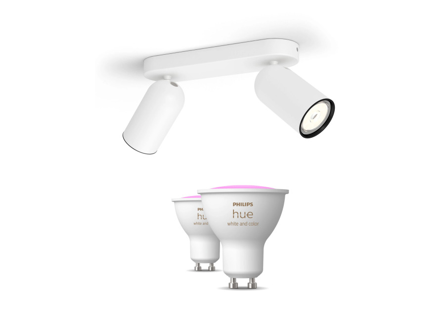 Philips Hue Philips Pack: X2 Focos Philips Pongee (blanco) + 2 Bombillas Hue Gu10 Rgb