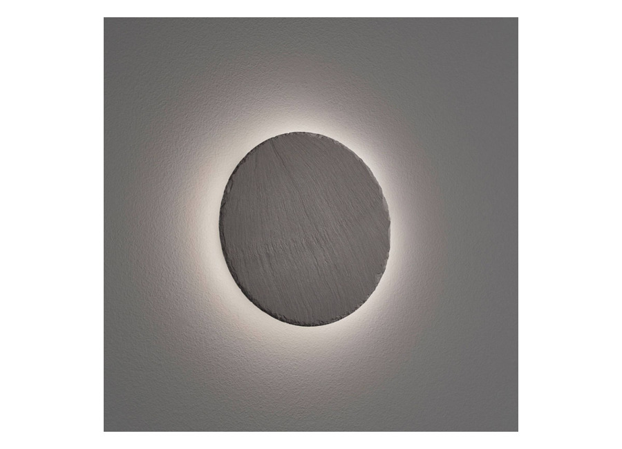 Trio Lighting Lámpara de pared LED Raven de pizarra, redondo
