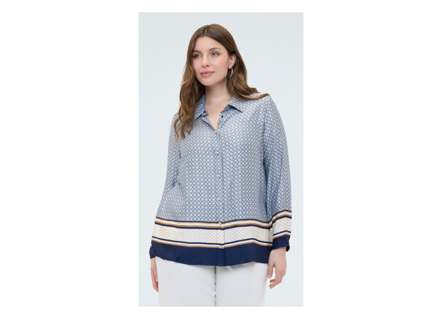 Fiorella Rubino Camisa de raso con estampado geométrico