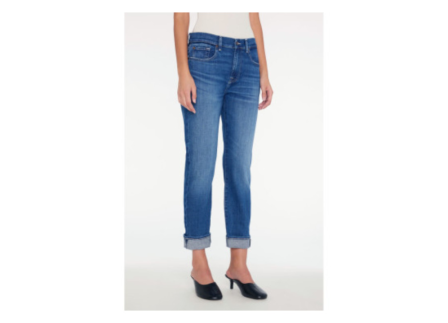 7 For All Mankind para mujer. JSDTC120SM Jeans Boyfriend de talle medio azul (25), Casua