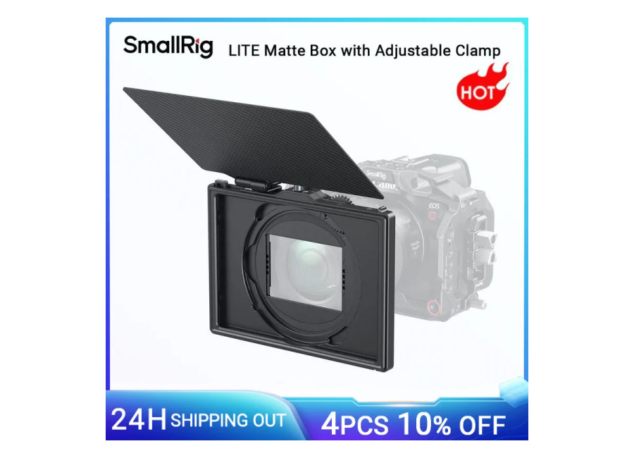 Caja mate SmallRig LITE con abrazadera ajustable, caja mate DSLR con bandera superior de fibra para…