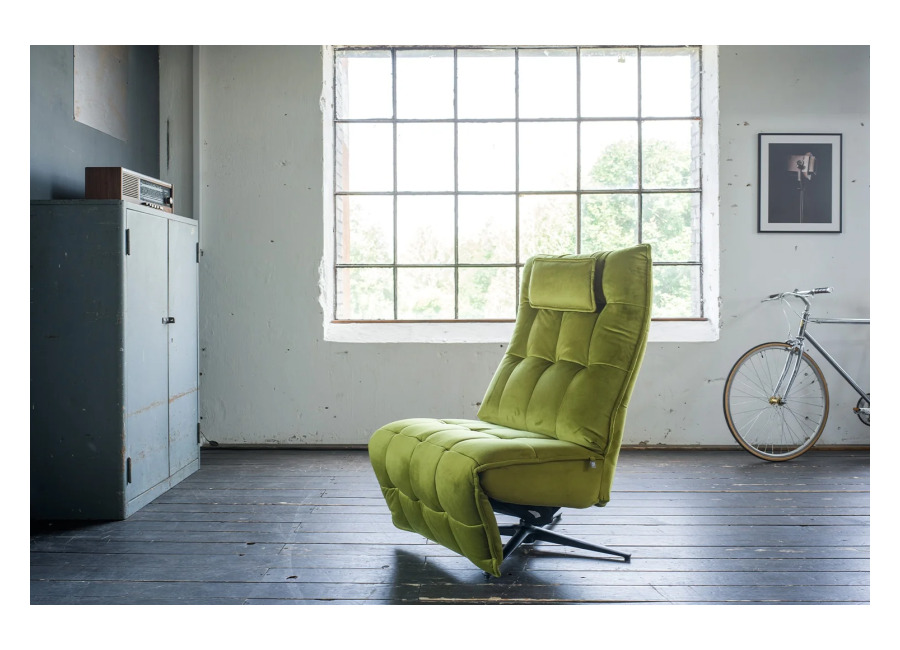 Kawola Sillón KAWOLA MIKO, sillón reclinable giratorio, terciopelo verde