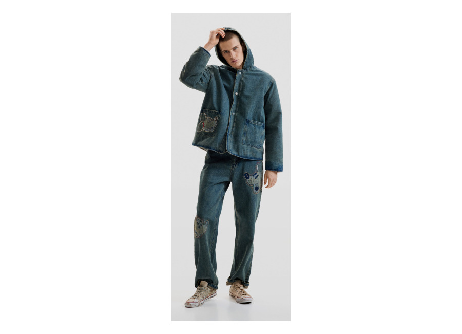 Desigual Pantalón vaquero patch disney™, Hombre, Algodon, Azul, 32