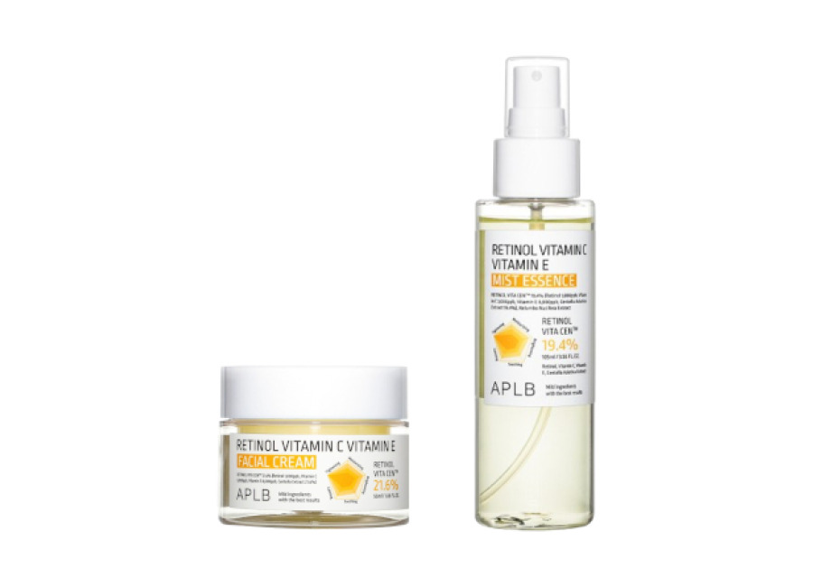 Aplb Retinol Vitamin C Vitamin E Facial Cream – 55ml (1ea) + Mist Essence – 105ml (1ea) Set