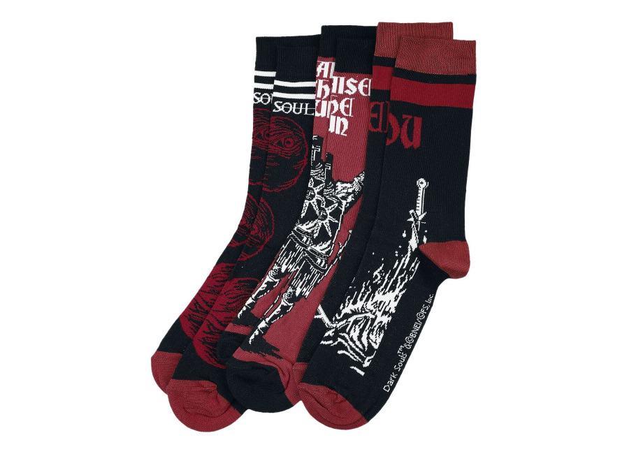 Dark Souls Calcetines gaming de Dark Souls – Bonfire – EU 39-42 EU 43-46 – para Hombre – multicolor