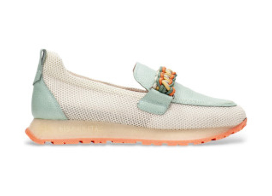 Hispanitas para mujer. Zapatillas Kansas beige (38), Piel, Plano, 1 a 3cm, Ninguno, Casual, Multicolor