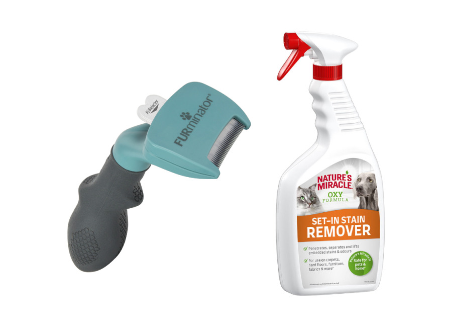 FURminator DeShedding Tool para gatos + Nature’s Miracle 709 ml ¡gratis! – Gatos pequeños/pelo corto