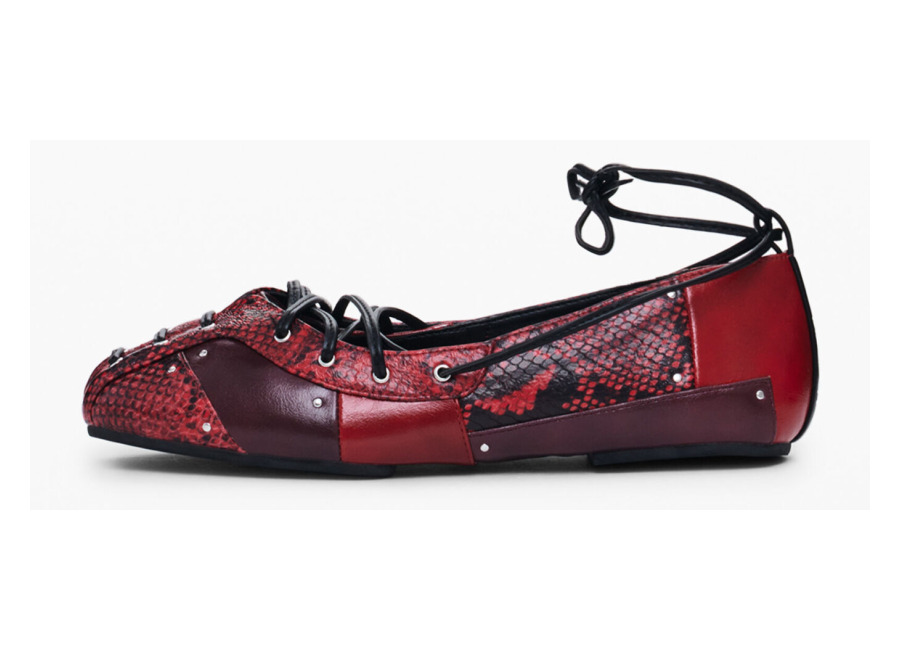 Desigual Bailarina cuerdas, Mujer, Poliuretano, Rojo, 38