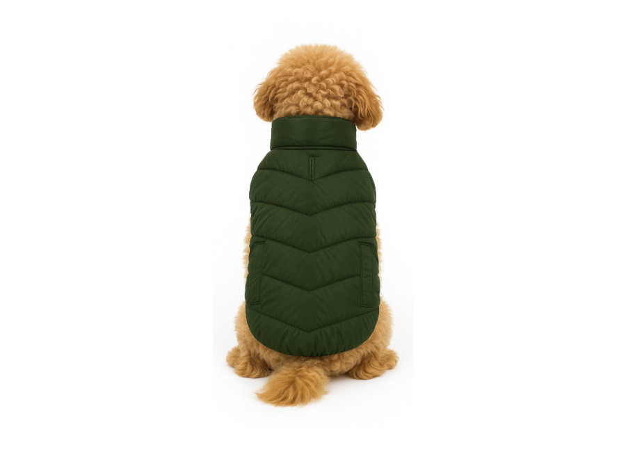 Outech Puffer verde con bolsillos para perro