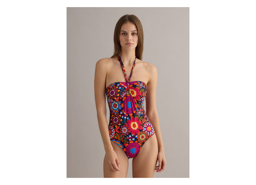 Piombo Bañador Entero Multicolor En Tejido Elástico, Mujer, Azul, Talla: 2
