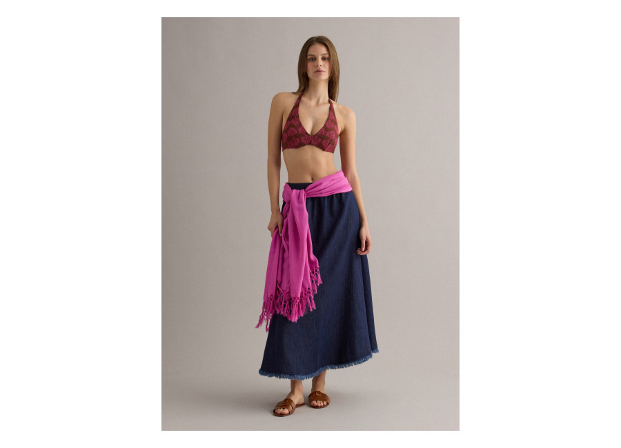 Piombo Top De Bikini Triangular Marrón En Tejido Elástico, Mujer, Marrón, Talla: 2
