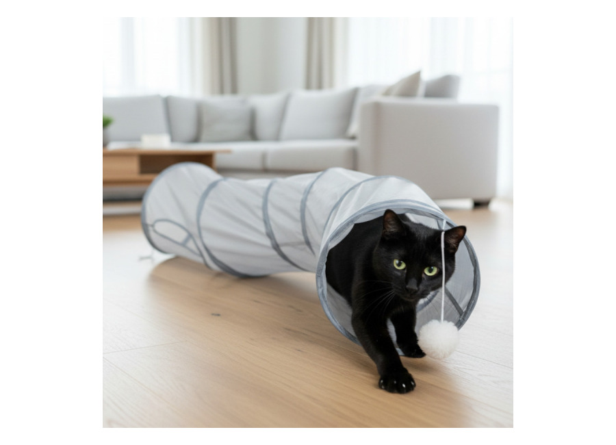 Tootoy! Tootoy! Tunel de Tela con Juguete para gato