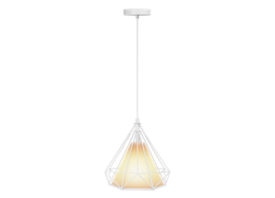 Aigostar Lámpara de techo vintage. Casquillo E27. Lámpara diseño retro de acero blanco y tulipa blanca. Estilo industrial para decorar el salón, pasillo, dormitorio, despacho, comedor, cafeterías etc