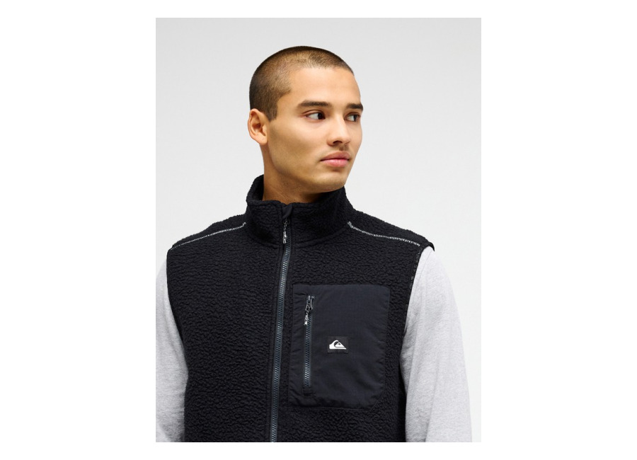 Quiksilver – Clean Coast Gilet – Chaleco polar con cremallera Negro hombre