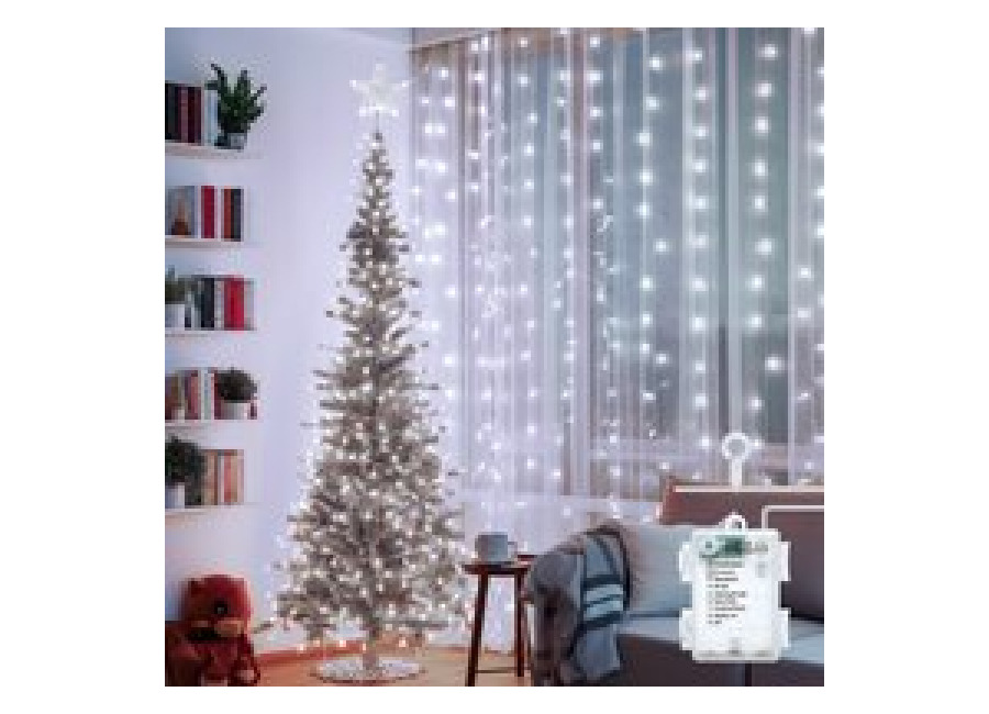 Aigostar cortina luces navidad, 2M*2M, 8 Modos Cadena de Luces con Remoto, 200 LED, temporizador, luces arbol navidad Resistente al Agua, para exterior y Interior, decoracion navidad, Fiestas, 6500K