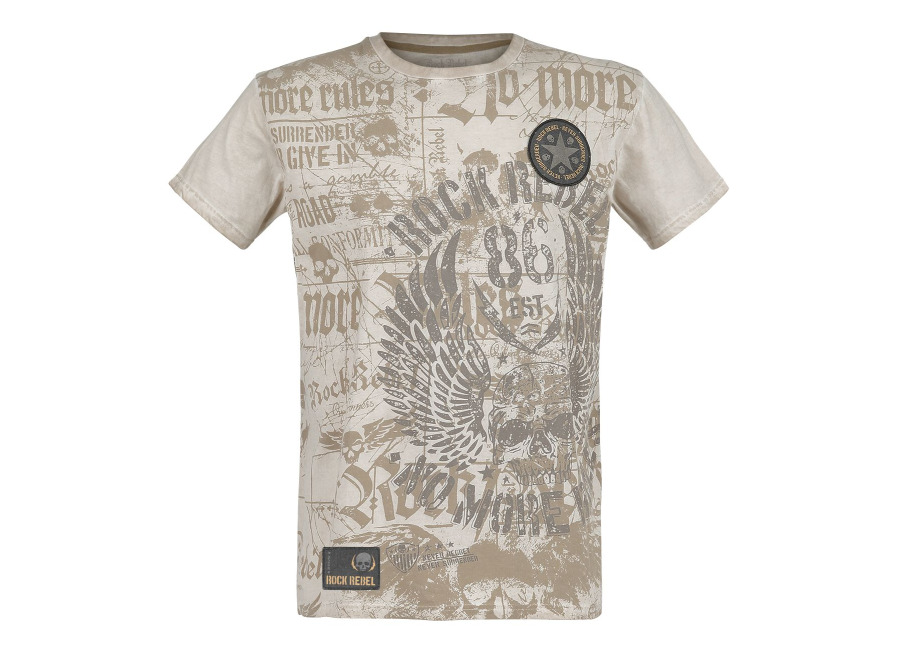 Rock Rebel by EMP Camiseta de Rock Rebel by EMP – Rebel Soul – S XXL – para Hombre – Beige
