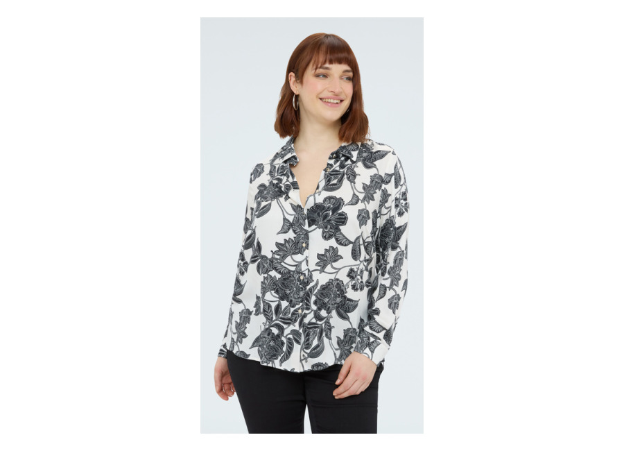 Fiorella Rubino Camisa de raso con estampado flora