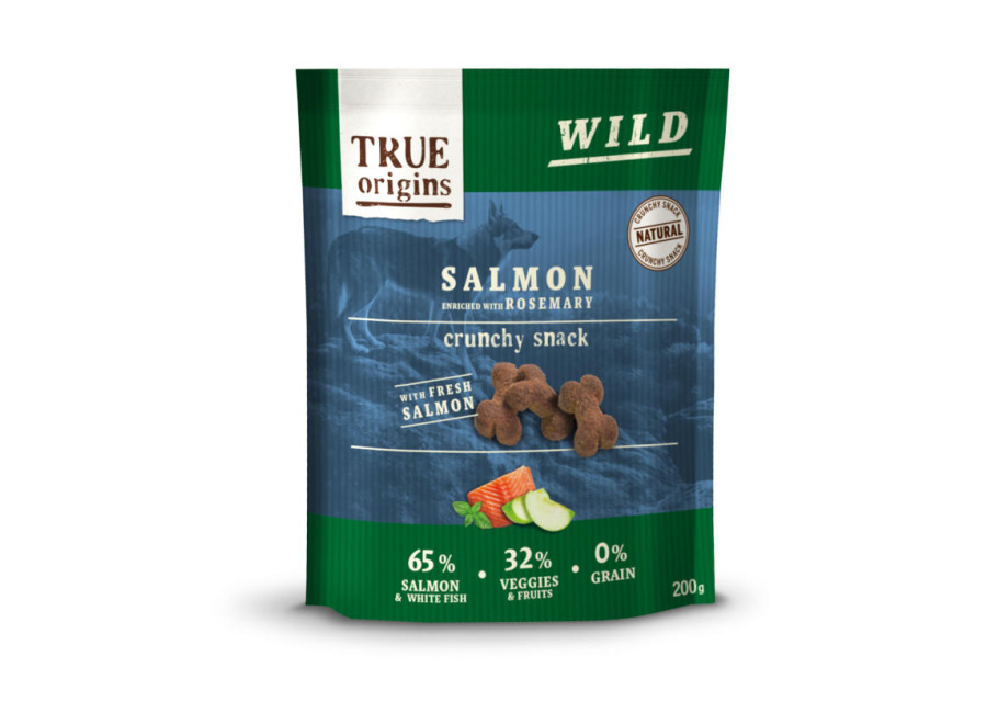 True Origins 4 bolsitas x 200 g True Origins Wild Galletas Salmón y Romero para perros ¡Pack Ahorro!