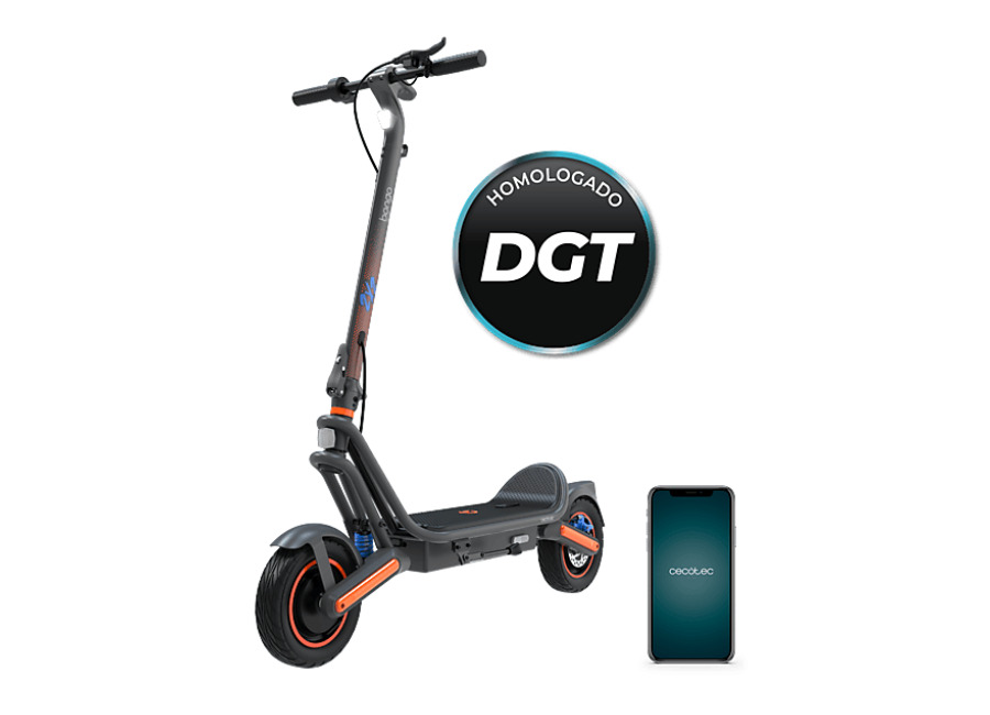 Cecotec Patinete eléctrico – Cecotec Bongo GS65 2×2 XXL Connected, Doble motor, 1000W máx, Autonomía 65 km, Ruedas 10″, suspensión, App, Multicolor