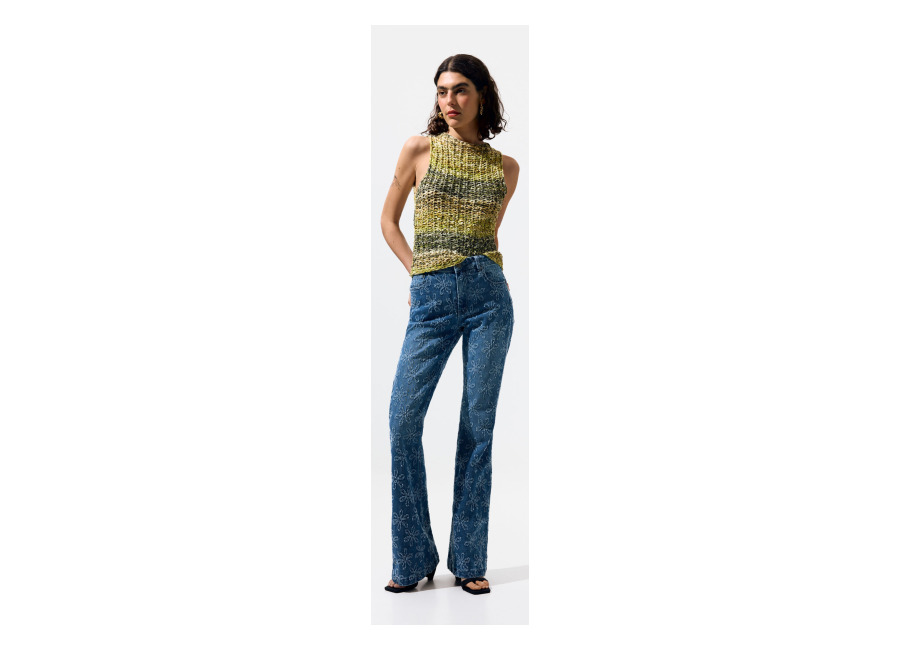 Desigual Pantalón vaquero acampanado, Mujer, Azul, 40