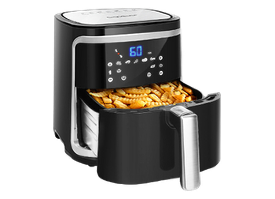 Aigostar Cube – Freidora de aire sin aceite 7L, 1900W, 7 funciones preestablecidas. Doble uso: con cesta o cajón. Sin BPA. Libro de recetas incluido