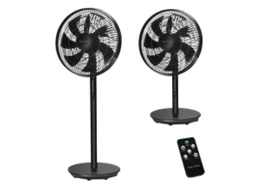 Taylor Swoden Eurus – Ventilador de pie y de mesa digital 2 en 1 con 7 aspas, temporizador de 9 horas, control remoto, altura ajustable de 68 a 110 cm, 3 velocidades y 3 modos, oscilación de 90°, 45W