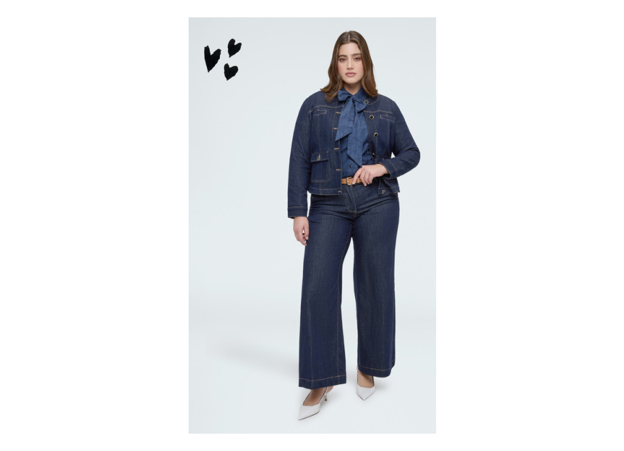 Fiorella Rubino Jeans Wide Leg con cinturón extraíble