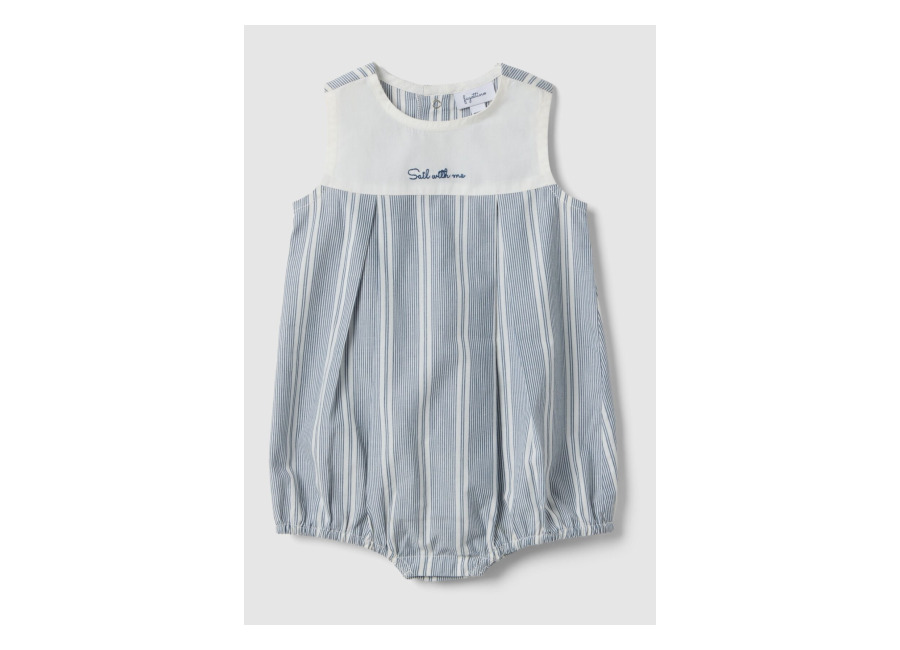 Fagottino Pelele Sin Mangas De Algodón Puro Con Rayas Multicolores Para Bebé Niña, Bebé Niño, Blanco/azul, Talla: 1-3