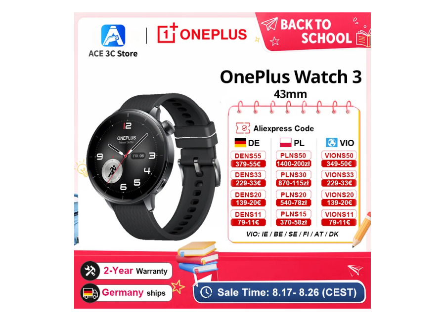 Versión global OnePlus Watch 3 43 mm Smartwatch Pantalla AMOLED de 1,32 pulgadas Fino a 60…