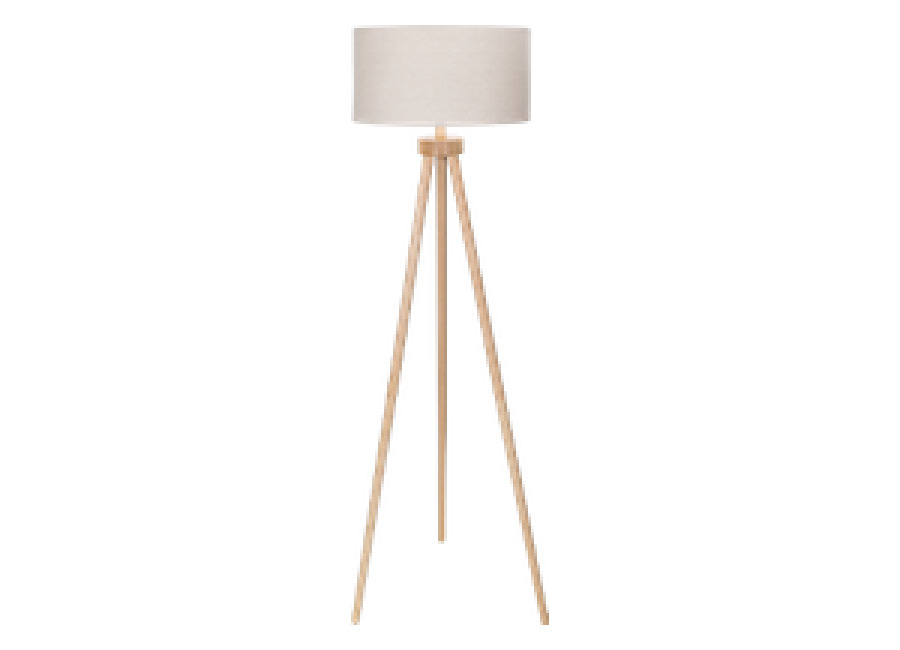 Aigostar Lámpara de Pie Salon Lampara Vertical en Madera Luz Pie con Trípode Removible para Lectura Decoracion Dormitorio, Blanco