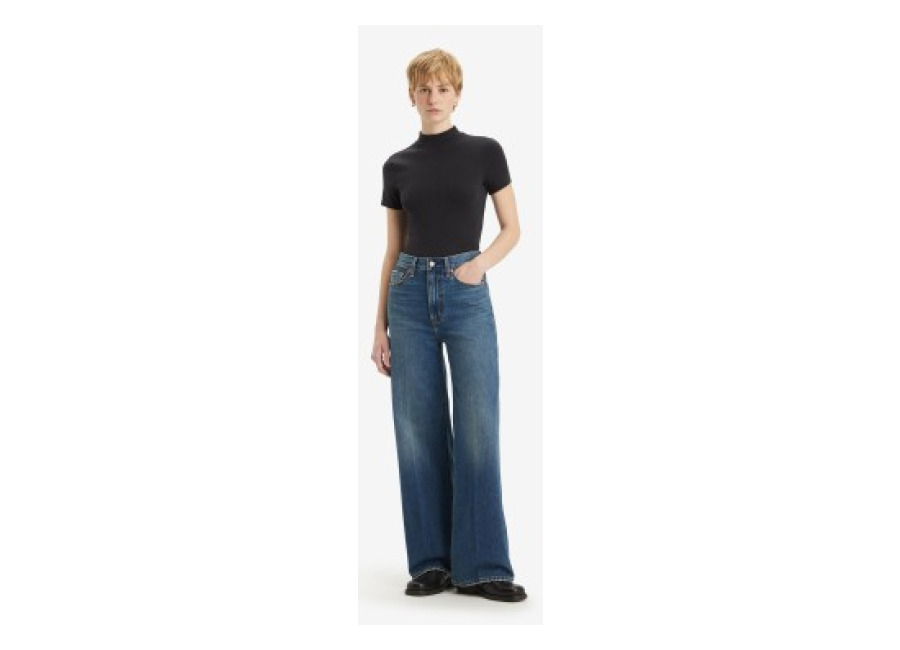 Levi’s para mujer. A6081-0012 Jeans Ribcage Wide Leg azul (26/32), Casual, Algodón, Deni