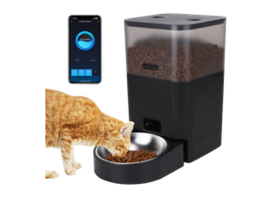 Nobleza – Comedero Automático Inteligente WiFi para Gatos y Perros – 4.2L, Controlado por App, Programable (1-10 Comidas al Día), Dispensador de Comida, Negro