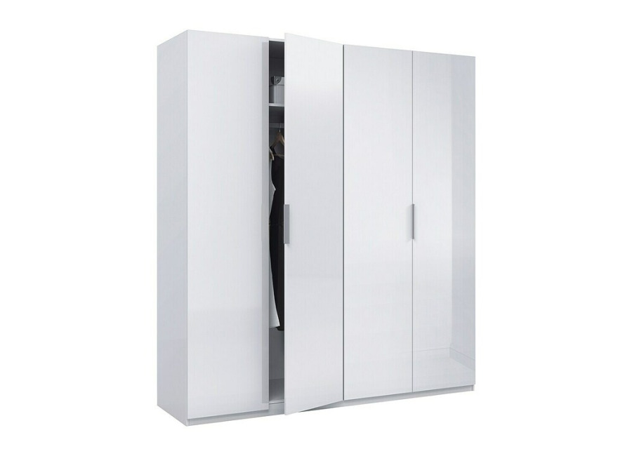 Zapatillas Armario para ropa Max (L x An x Al: 52 x 180 x 200 cm, Blanco, Número de puertas: 4 ud.)