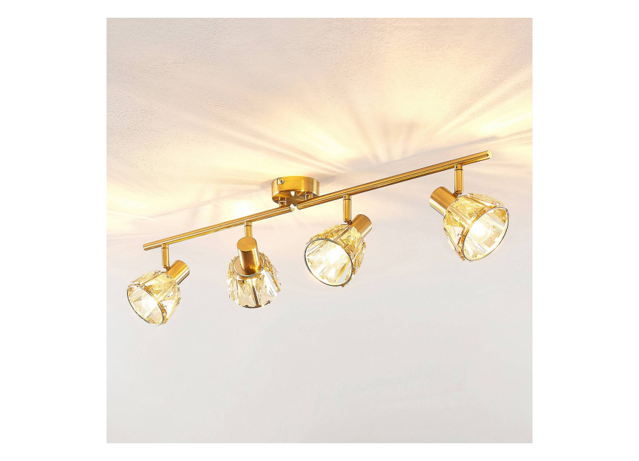 Lindby Kosta lámpara de techo, 4 luces, latón