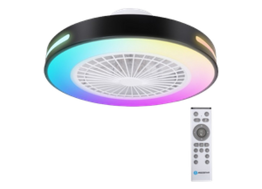 Aigostar Ventilador de Techo con Luz Silencioso, Ventilador con Luz Lámpara RGB LED con Temporizador y Luz Nocturna, Función de Memoria, 6 velocidades de ventilador, Ajuste de Brillo y Color