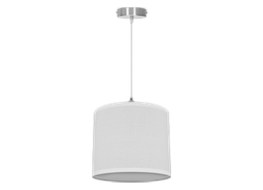 Aigostar Lámpara colgante, Lámpara de techo con pantalla de tela, candelabro Blanco, tulipa redonda, sin bombilla, Casquillo E27, sencilla y elegante lámpara de interior