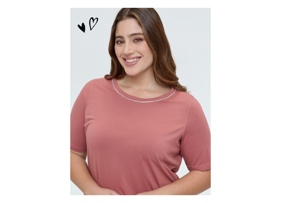 Fiorella Rubino Camiseta de algodón con aplicaciones luminosa
