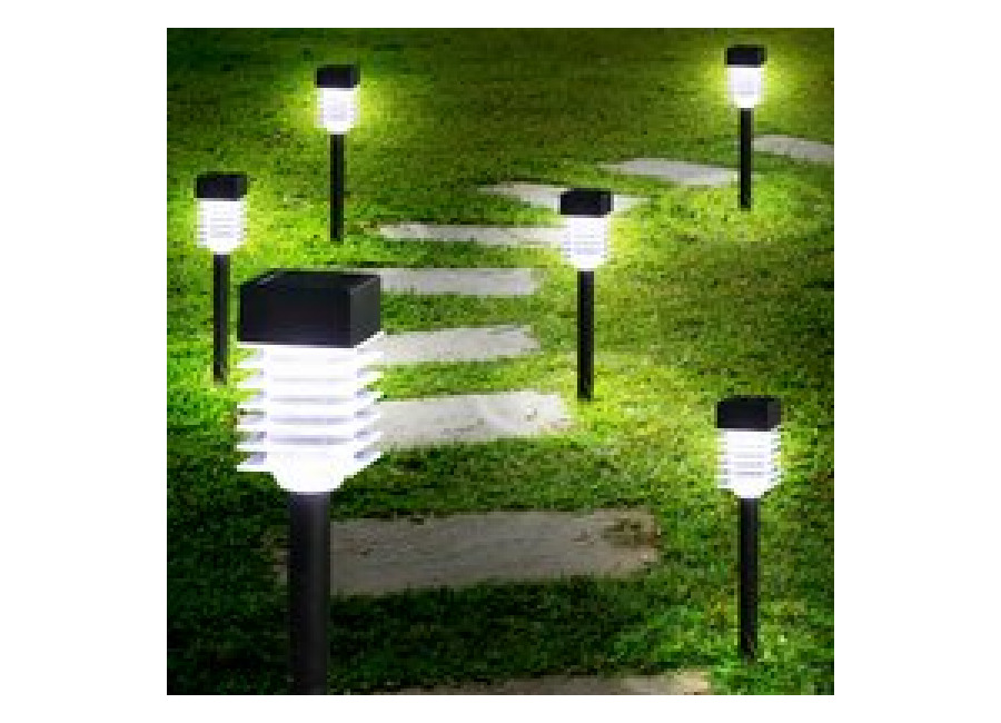 Aigostar Luces solares Jardín 12 Pack, Lámpara LED Luz solar exterior, Luz Fría 6500K. IP44 Luces solares