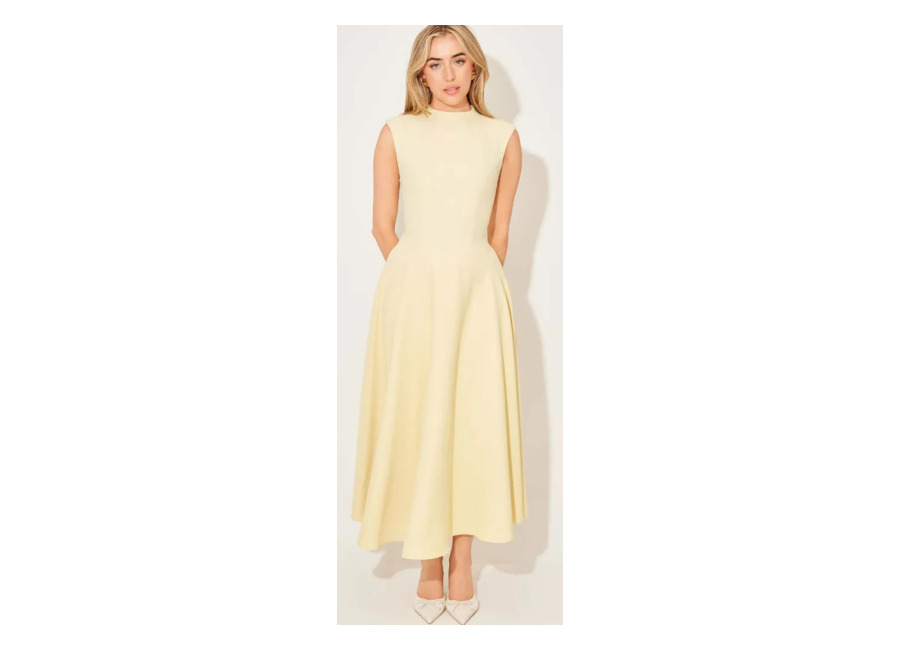 Mozision-vestido Midi Sexy de cintura alta sin mangas para mujer, moda elegante, plisado liso, vestidos largos…