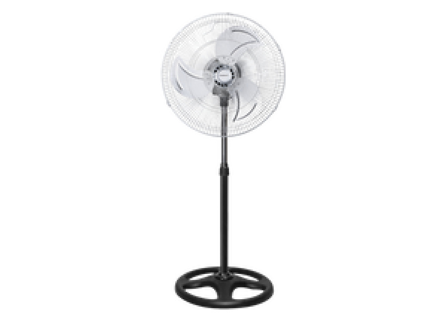 Aigostar Evan 33QRU- Ventilador de pie, oscilante 80°, estructura metálica, 3 aspas metálicas, altura reg