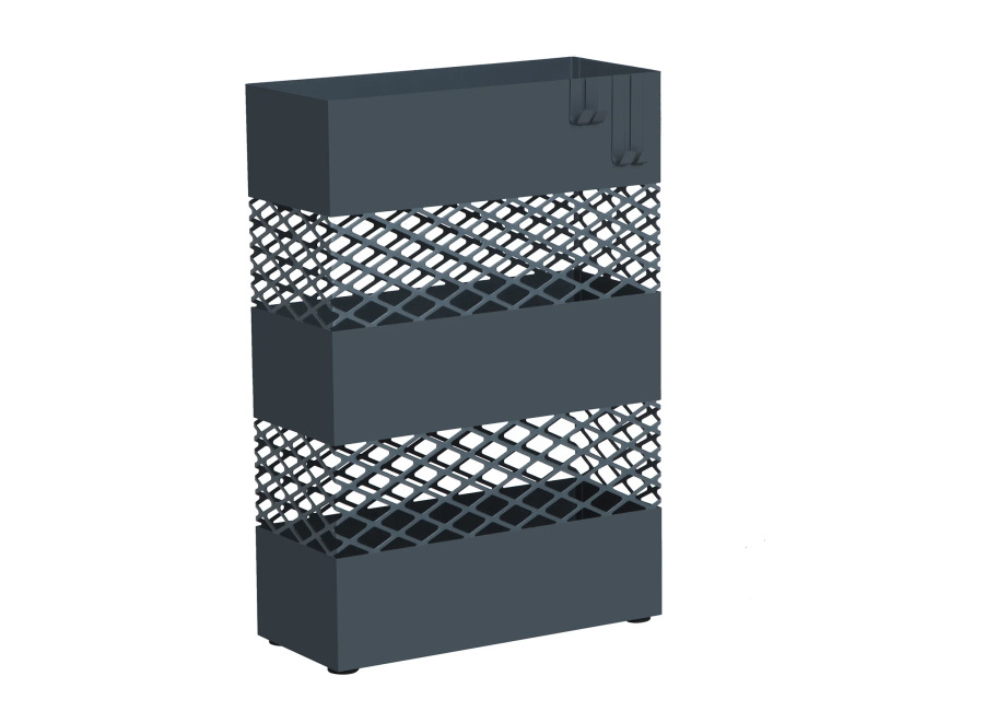 SONGMICS Paragüero de Metal, Paragüero Rectangular, 28 x 12 x 41 cm, con Recipiente de Agua,…