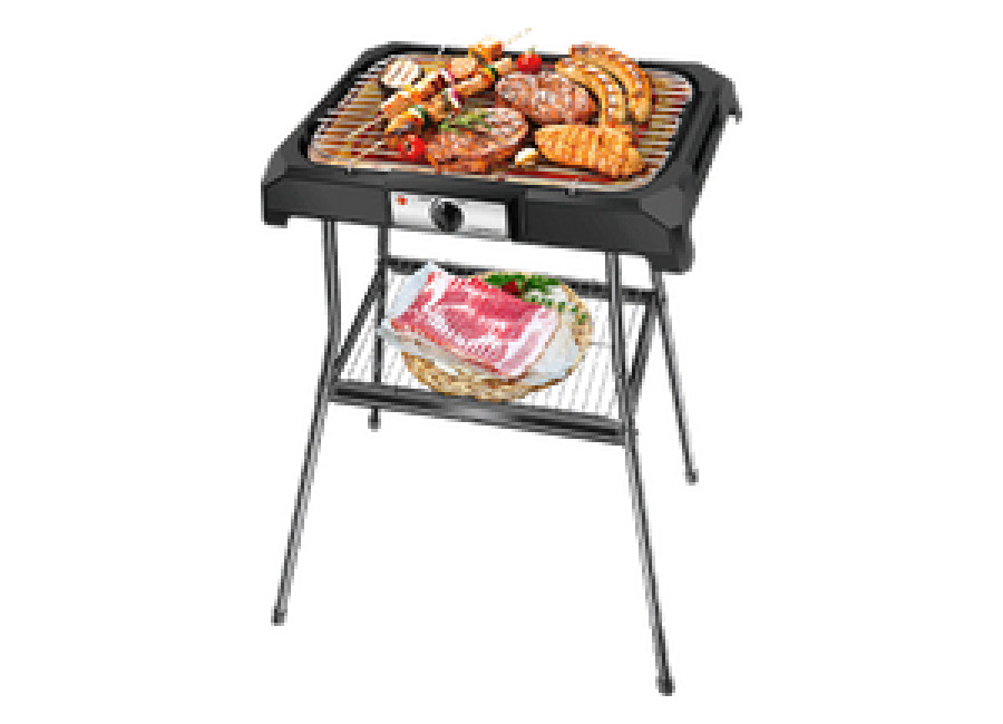 Aigostar Lava Pro 30RRD – Barbacoa eléctrica con patas, Grill, 2000W, bandeja recoge grasa extraíble, uso