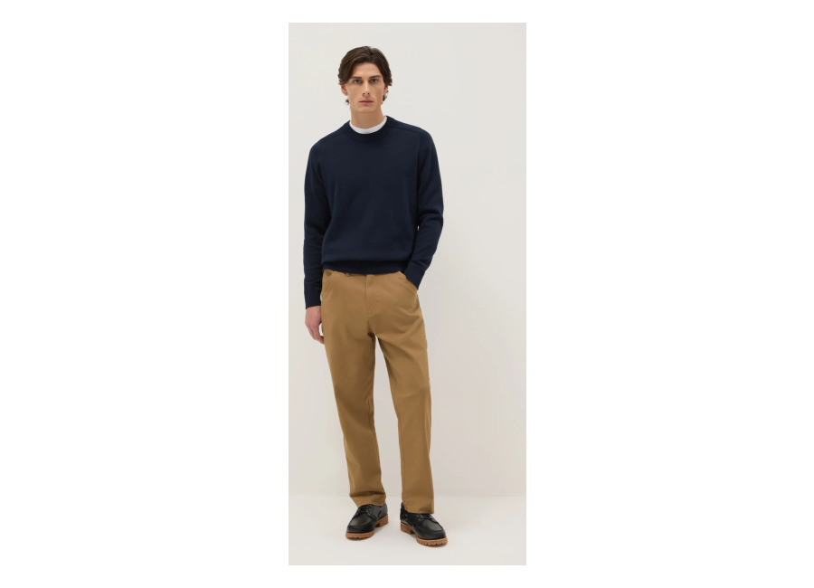 Ovs Pantalones Chino Marrones Slim Fit De Algodón Elástico, Hombre, Marrón claro, Talla: 50